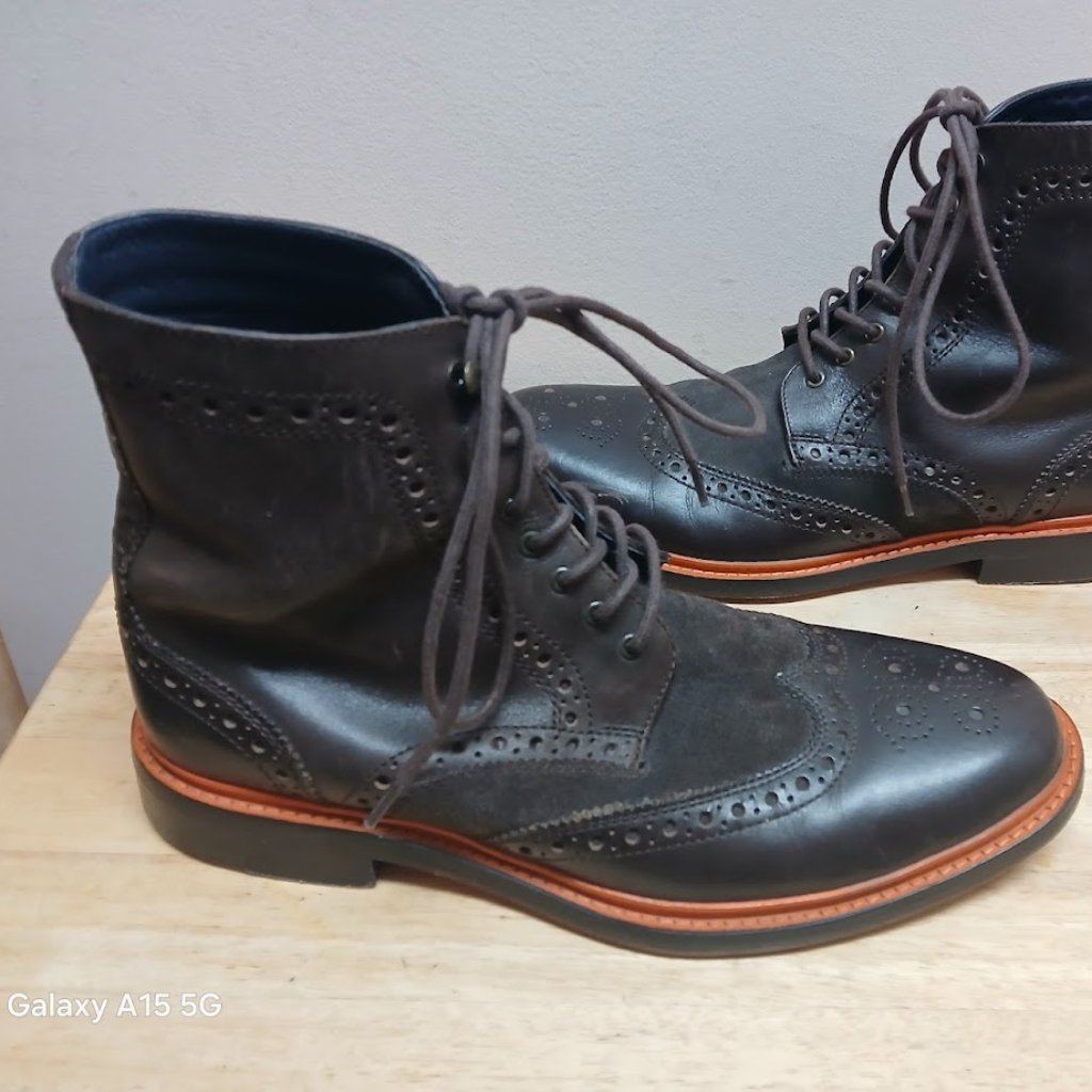Cole Haan Air Harrison Brown Wingtip Boot Leather Lace Up C10756 Men's 8.5m